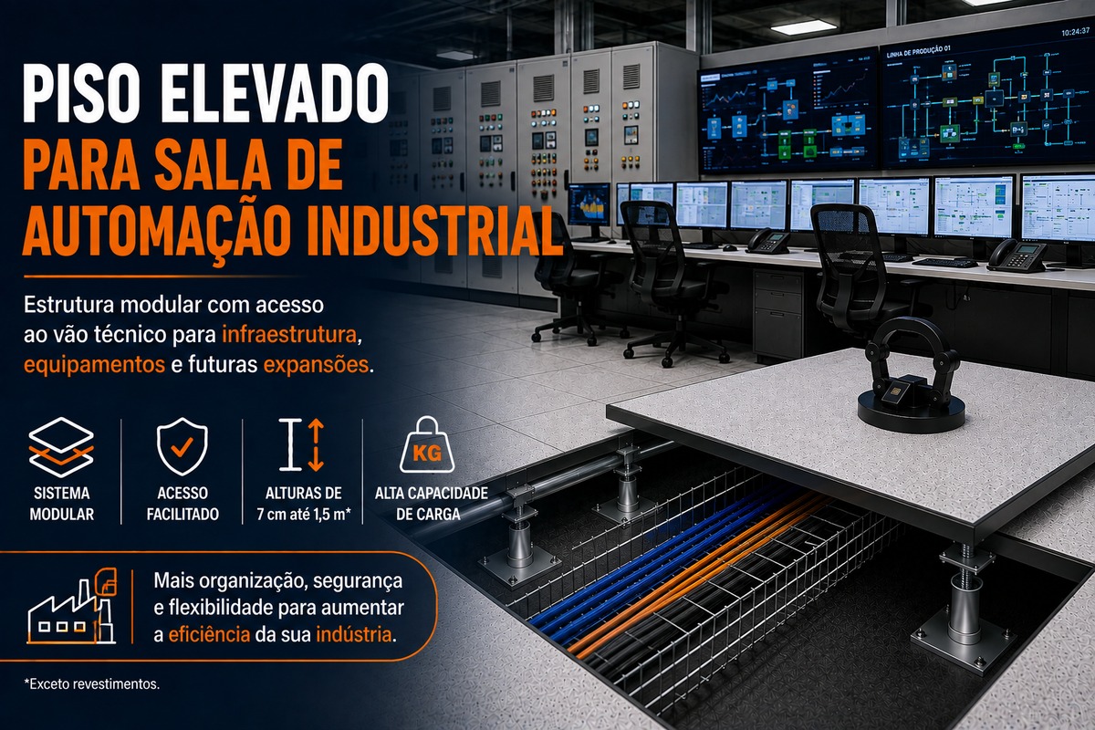 Piso Elevado para Sala de Automação Industrial