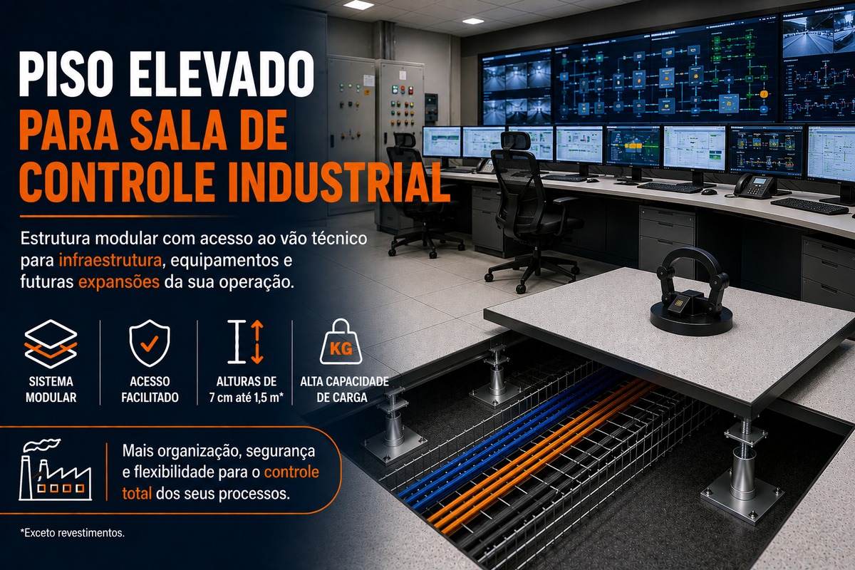 Piso Elevado para Sala de Controle Industrial