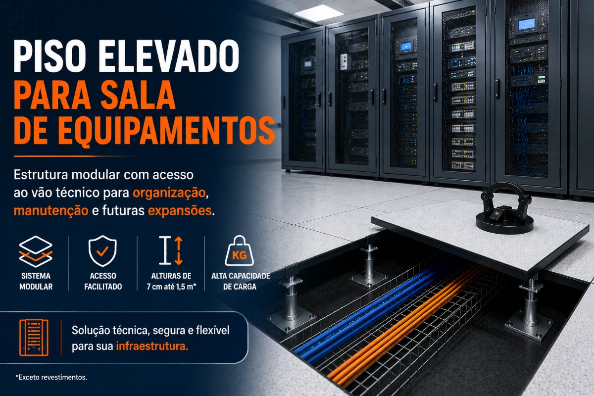 Piso Elevado para Sala de Equipamentos | Souza Pisos