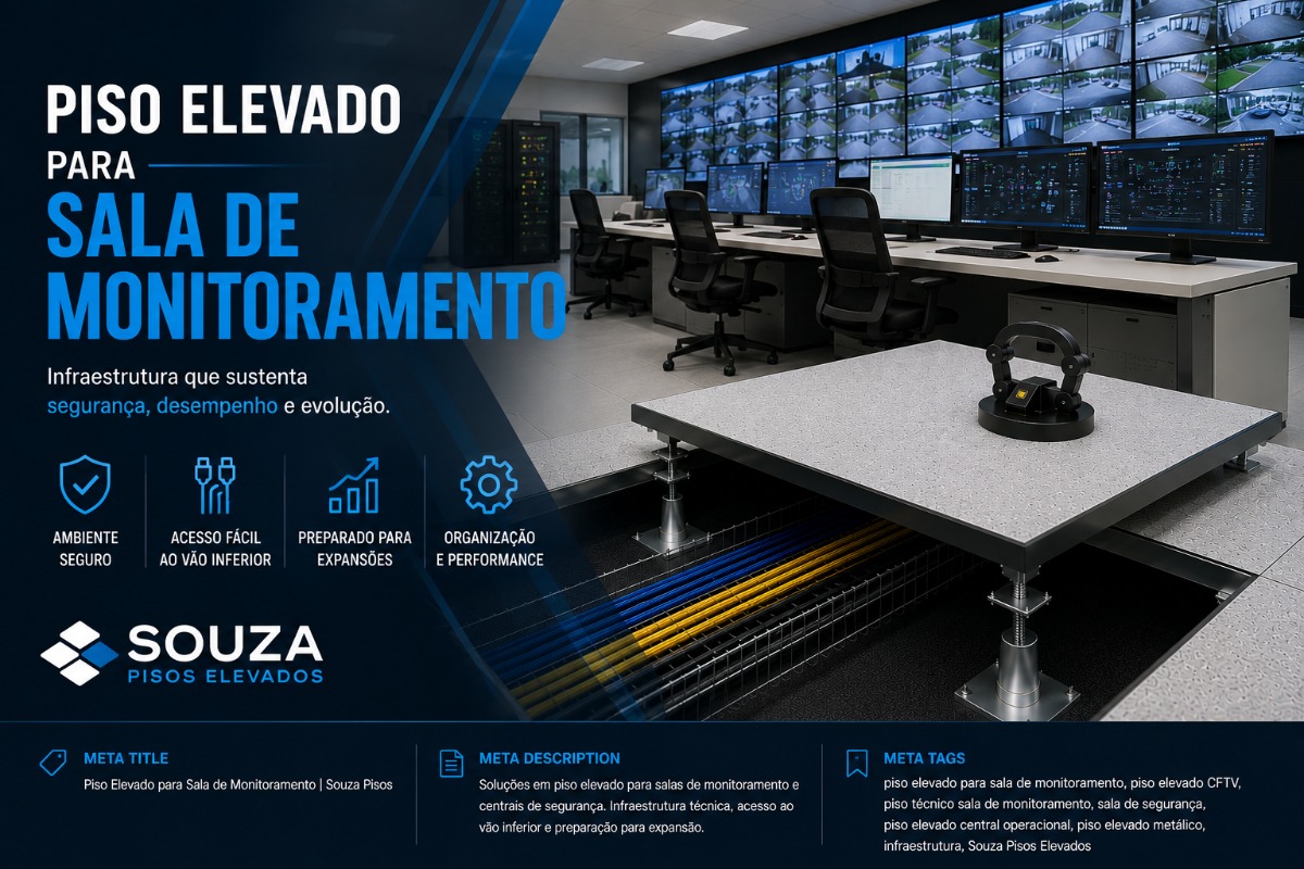 Piso Elevado para Sala de Monitoramento | Souza Pisos