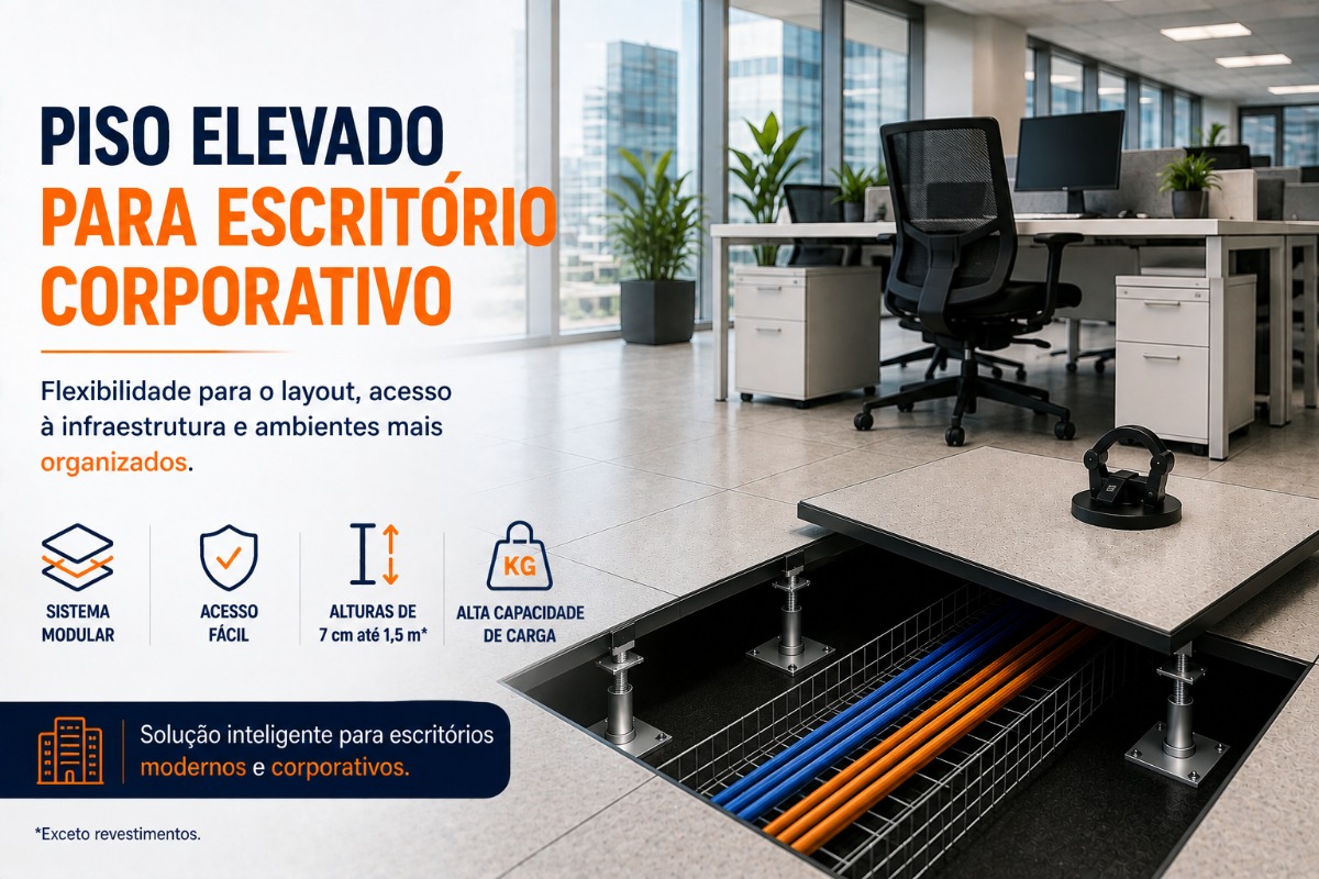 Piso Elevado para Escritório Corporativo | Souza Pisos