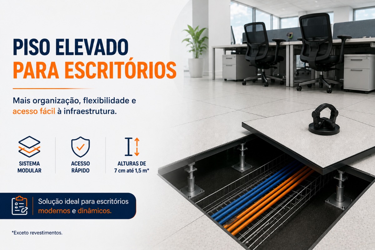 Piso Elevado para Sala de Reunião | Souza Pisos Elevados